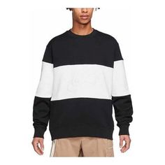 Nike Club+ French Terry Crew Neck Sweatshirt 'Black White' FB7849-010 French Terry, Crew Neck Sweatshirt, Black White, Crew Neck, Nike, Black And White, Sweatshirts, White, Black