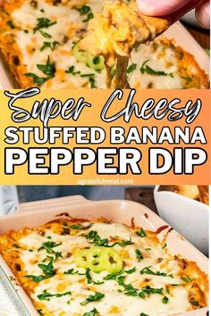 this super cheesy stuffed banana pepper dip is the perfect appetizer