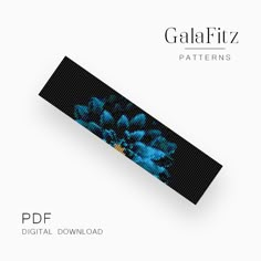 an image of blue flowers on a white background with the text galafiz patterns