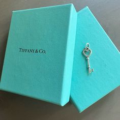 Gorgeous Tiffany Key Charm In Silver With Original Box And Satchel! Excellent Condition!!! (Retails For $250.) Tiffany Key, Tiffany Box, Heart And Key, Tiffany Heart, Tiffany & Co., Original Box, Key, Satchel, Women Jewelry