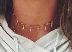 Personalized Name Necklace/Choker Small Letters | Etsy Handmade Jewellery Homemade Jewelry, Jewellery Homemade, Gold Name Necklace, Diamond Solitaire Necklace, Small Letters, Anniversary Jewelry, 14k Gold Necklace, Homemade Jewelry, Custom Name Necklace