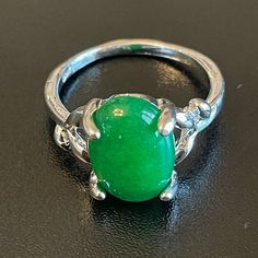 Condition: 100% Brand New And High Quality Material: S925 Silver, Green Jade S925 Stamped Inside The Ring Main Stone: Green Jade Size: 9.5 Color: Same As Pictures Gender: Woman Package: 1x Ring #Jadering #S925ring #Jadejewelry #Womanring #Jewelry Silver Jade Ring Jewelry, Silver Jade Rings For Formal Occasions, Elegant Silver Jade Ring, Formal Silver Jade Ring, Silver Jade Ring Fine Jewelry, Classic Silver Jade Ring, Silver Jade Rings For Promise, Silver Jade Promise Ring, Luxury Silver Jade Round Ring