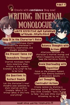 an info sheet for writing infernal monologues