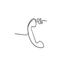 a continuous line drawing of a person talking on the phone