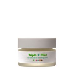 a jar of triple + mint eye cream on a white background