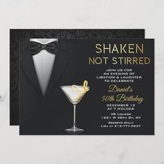 Tuxedo Invitation, Black Tie Birthday Party, Secret Agent Birthday, James Bond Theme Party, 007 Theme, 007 Party, Casino Birthday Party, Milestone Birthday Invitations, James Bond Party