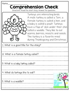 worksheet for thanksgiving reading and writing with turkeys on the tree in the background