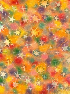 an abstract painting with stars on it