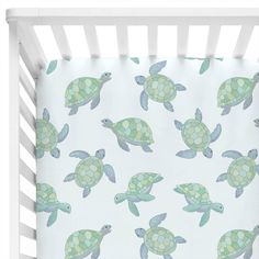 turtle crib sheet Gender Neutral Ocean Themed Nursery, Sea Turtle Nursery Theme, Coastal Nursery Neutral, Under The Sea Baby Room, Underwater Nursery Theme, Turtle Nursery Theme, Ocean Nursery Theme, Nursery Under The Sea, Nursery Room Colors