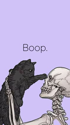 two skeletons are facing each other with the caption boop