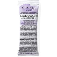 Clairol Kaleidocolors Tonal Powder Lightener - Violet 1 oz
• Ideal for dark blonde to lightest blonde hair• Lightens and tones in one easy step• Enriched with moisturizing aloe vera• Gives healthy looking highlights• Works within 10 minutes
Clairol Kaleidocolors Powder Lightener puts the quick-and-easy into highlighting and all special effects techniques. Create cool or warm tonality as you lighten. Lightens and tones in only 10 minutes. Lightens up to 5 levels and adds neutral/beige tones. Enriched with moisturizing aloe vera. Ideal for dark blonde to lightest blonde hair.
Mixing: Mix 4 level scoops of Kaleidocolors with 2 oz. 10 or 20-volume developer. Apply where highlights are wanted. Leave on up to 10 minutes. For relaxed, permed or porous hair, use 10 Volume Pure White Developer. Use Lightest Blonde Hair, Lightest Blonde, Porous Hair, Beard Wax, Colour Remover, Light Blonde Hair, How To Lighten Hair, Ash Blonde Hair, Beige Tones