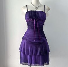 @fuzzzshop on insta Purple Dresses Aesthetic, Club Outfits Purple, Cute Purple Clothes, Dark Purple Hoco Dresses, Dark Purple Dress Aesthetic, Dark Purple Dress Short, Purple Aesthetic Clothes, Dark Purple Hoco Dress, Purple Short Dresses