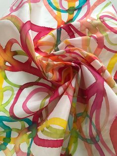 Color studies, colorful abstract design, rainbow, original painting on the silk, batik, handmade scarf Silk Painting Ideas, Batik Handmade, Batik Scarf, Silk Scarf Design, Scarf Ideas, Hand Painted Sarees, Handmade Scarf, Silk Scarf Painting, Painted Silk