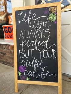 a chalkboard sign that says life isn't always perfect but your guilt is cake