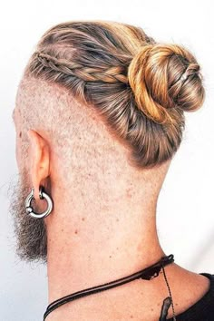 Viking Undercut Hair Men, Undercut Braid, Braids For Men, Hair Knot