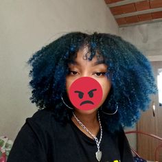 Natural Hair Dyed Blue, Blue Black Curly Hair, Blue Afro Hair, 4c Dyed Hair, Dyed Afro Hair 4c, Dyed Afro Hair, Blue Hair Black Women, Afro Hair 4c, Dyed Afro