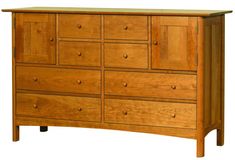 a large wooden dresser with many drawers