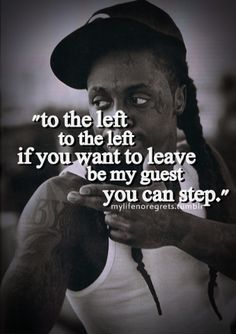 a black and white photo with a quote from lil wayne