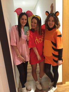 Halloween Group Costume Ideas, Group Costume Ideas, Group Halloween Costume Ideas, Winnie The Pooh Costume, Halloween Group, Bff Halloween Costumes, Trio Halloween Costumes