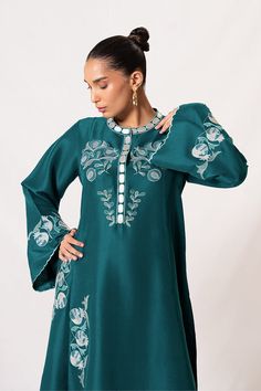 Haleh – Sania Maskatiya International Elegant Silk Tunic In Straight Kurta Style, Elegant Silk Tunic Straight Kurta, Silk Tunic Sets For Wedding, Silk Tunic Kurta With Resham Embroidery, Silk Resham Embroidery Kurta Tunic, Traditional Silk Tunic With Resham Embroidery, Festive Silk Tunic With Floral Embroidery, Silk Kurta With Resham Embroidery Tunic, Silk Resham Embroidery Tunic Kurta