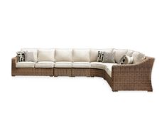 Signature Design By Ashley Beachcroft 5-Piece Wicker Cushioned Patio Sectional | Big Lots Outdoor Sectionals, Outside Furniture, Patio Sectional, Big Lots, Indoor Outdoor Living, Outdoor Sectional, Outdoor Throw Pillows, Signature Design, Patio Furniture