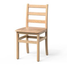 a wooden chair on a white background