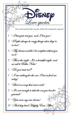 the disney character's name is shown in this handwritten poem, which features flowers and