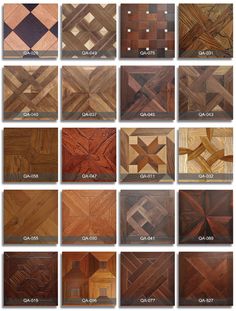 wood flooring samples with different colors and patterns