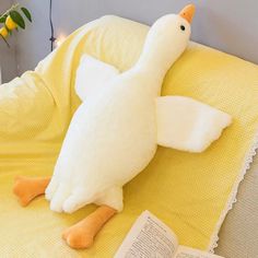 Cozy Duck Plush Pillow - Soft Cotton Stuffed Animal Cushion for Comfort & Decor - Wnkrs Big Duck Pillow, Cute Bed Situp Pillows, Cute Boy Pillow, Duck Pillow, Animal Cushions, Face Features, Small Animal Supplies, Sleep Pillow, Gift Giver