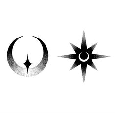 two black and white logos with the letter o in it's middle one has a star