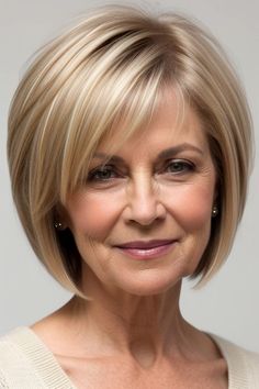 Get inspired by short bob haircuts for ladies over 60. Whether you prefer a sleek bob or a textured cut, these styles are designed to be flattering, easy to maintain, and full of volume to enhance your look beautifully. Stacked Medium Bob Haircut, Bob Cut Medium Length, Chin Length Shaggy Bob, Bob Layered Haircut Medium, Easy Hairstyles For Fine Hair, Bob 2024, Back Of Bob Haircut, Mid Length Hair With Bangs