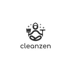 the logo for cleanzen, a cleaning service that is designed to look like it has been