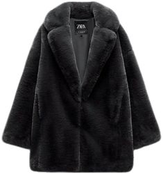 Zara Gray Winter Outerwear, Zara Gray Fall Outerwear, Zara Faux Fur Coat, Vest Blazer, Shirt Blouses Tops, Skirt Co Ord, Collared Coat, Zara Jackets, Faux Fur Coat