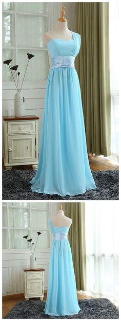 Blue Mother Of The Bride Dress With Sweep Train, Blue Bridesmaid Dress With Fitted Bodice For Prom, Blue Chiffon Dress For Homecoming, Blue Fitted Bodice Prom Dress, Blue Chiffon Homecoming Dress, Blue Chiffon Evening Dress For Prom, Blue Chiffon Evening Dress For Banquet, Light Blue Bridesmaid Dress For Wedding, Blue Chiffon Evening Dress For Wedding Guest