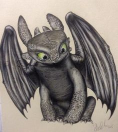 a drawing of a dragon with green eyes