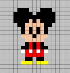 an image of mickey mouse from the video game, pixellated to look like it has been