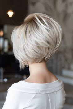 "💇‍♀️ Discover chic sophistication with these 22 Best Short Stacked Bob Hair Ideas for Women! ✨ Whether you prefer sleek layers or bold angles, these stacked bobs offer a modern and stylish look. Find your favorite short stacked bob today! #ShortStackedBob #HairIdeas #HairInspiration #ChicStyles #TrendyCuts" Bob Hair Ideas, Short Stacked Bob, Hair Ideas For Women, Cut Layers, Stacked Bobs, Inverted Bob Hairstyles, New Short Hairstyles, Stacked Bob, Beautiful Gray Hair