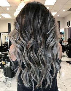 Balayage Grey, Black Hair Balayage, Dip Dye Hair, Ash Brown Hair, Beautiful Hair Color, Hair Balayage, Remy Human Hair Extensions