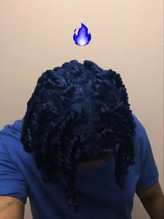 Dark Blue Locs Men, Black And Blue Dreads, Dyed Locs Inspiration, Navy Blue Locs, Colors For Dreads, Black And Blue Locs, Blue Dyed Locs, Blue Hair Men Aesthetic