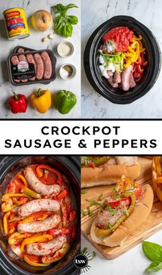 the crockpot sausage and peppers are ready to be cooked