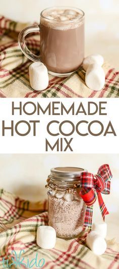 homemade hot cocoa mix in a jar with marshmallows