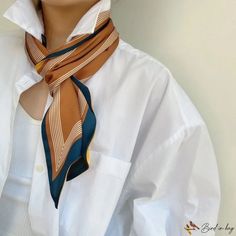 Bird In Bag - Double-sided thin narrow small silk scarf female long thin section ribbon decorative scarves Small Neck Scarves, Small Silk Scarf, Silk Scarf Style, Parisienne Chic, How To Wear A Scarf, Scarf Outfit, Small Scarf, Scarf Tying