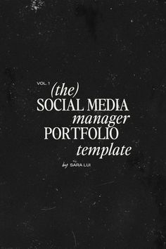 the social media manager's portfolio template, vol 1 by saura lui