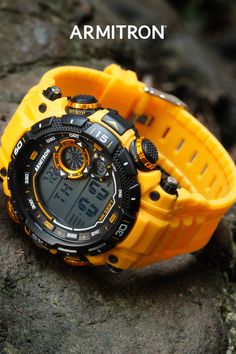 Step up your fall hiking game with the Armitron Reaction™ 52mm in vibrant yellow! This robust sport watch is the ideal companion for your autumn adventures, effortlessly complementing your fall outfit. Designed for the adventurous spirit, it's built to endure the toughest hikes while keeping you stylish. Elevate your treks this season and keep track of time with precision and ease. Your fall hiking journey awaits! Shop the Armitron Reaction at Armitron. Autumn Adventures