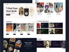 an image of the website design for books and magazines, with multiple pages on each page