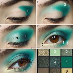 Makeup Theory, Maquillage Harry Potter, Step By Step Eye Makeup, Harry Potter Makeup, Green Eyeshadow Look, Huda Beauty Palette, Eye Makeup Tutorials, Make Up Designs, Makeup Steps