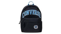 Pack your supplies and go with the Converse Varsity Backpack With Padded Laptop Pocket. The backpack is made of polyester for durability, and it has a spacious main compartment for storing all your gear. Made of durable polyester. Spacious main compartment offers plenty of storage. Front zippered pocket stashes small items. Adjustable straps enable comfortable carrying. Top handle for convenient hauling. 2 side water bottle holders. Secure zipper closures. Water resistance helps keep your gear dry. | Haddad Converse Black Varsity Backpack with Padded Laptop Pocket [SKU: 6650067] | Office Depot OfficeMax Converse Black, Water Bottle Holders, Office Depot, Office Max, Laptop Pocket, Bottle Holders, Small Items, Front Zipper, Top Handle