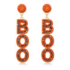 PRICES MAY VARY. Cute Halloween BOO Earrings -- Get ready for Halloween with these adorable orange black letter Boo Drop Earrings. these Halloween festive earrings feature seed beads spelled out the word 'boo!'. these Halloween fall costume party earrings will sure to be a hit of the party. The word BOO is emblazoned with little diamante crystals. Halloween BOO Dangle earrings that will get you in the spirit of the Halloween season! Handmade Halloween Earrings -- These classic, Halloween themed Black Dangle Beaded Earrings For Halloween, Black Beaded Dangle Earrings For Halloween, Halloween Party Beaded Earrings, Beaded Earrings For Halloween Party, Halloween Earrings Beaded, Halloween Costume Jewelry, Candy Corn Earrings, Halloween Party Gifts, Halloween Beads