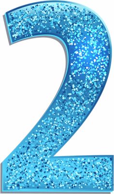 the number two is made up of blue glitter