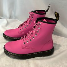 Nwot Dr. Marten's Zavala Combat Boot Pink Size 5 New Without Box, Leather Upper, Lace Up Closure, Iconic Yellow Stitching With Rubber Lug Outsole Pink Combat Boots Women, Spring Combat Boots With Laces And Round Toe, Pink Winter Lace-up Boots, Pink Round Toe Lace-up Boots For Winter, Pink Round Toe Lace-up Boots For Spring, Spring Round Toe Lace-up Boots, Pink Lace-up Boots With Round Toe For Spring, Pink Round Toe Martin Boots For Fall, Pink Martin Boots With Round Toe For Fall